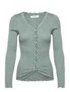 Rosemunde Rwbabette Ls V-Neck Regular Lace Ca Grön