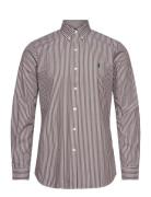 Polo Ralph Lauren Slim Fit Striped Stretch Poplin Shirt Brun