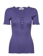 Rosemunde Rwbeatha Ss Regular W Button T-Shir Lila