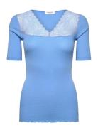 Rosemunde Rwbernadine 2/4 Regular V-Neck T-Sh Blå