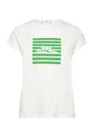 Mango Printed Cotton-Blend T-Shirt Vit