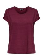 ONLY Onlmoster S/S O-Neck Top Noos Jrs Burgundy