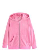 Lindex Hoodjacket Velour Solid Rosa