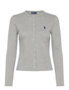 Polo Ralph Lauren Stretch Mesh Cotton Crewneck Cardigan Grå
