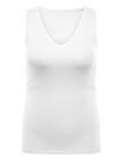 ONLY Carmakoma Cartime Life 2-Way V-Neck Tank Top Jrs Vit