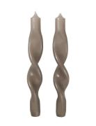 Broste Copenhagen Twist Taper Candle Grå