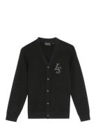 Lyle & Scott L&S Monogram Button Through Cardigan Svart