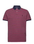 Polo Ralph Lauren Custom Slim Fit Striped Mesh Polo Shirt Röd