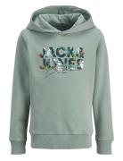 Jack & J S Jjgeplas Sweat Hood Jnr Grön