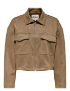 ONLY Onlstina Life Faux Suede Jacket Cc Pnt Beige