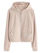 Lindex Sweatshirt Velour With Hoodie Kräm