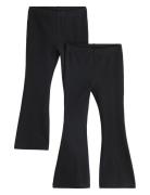 Lindex Leggings Rib Flare 2 Pack Svart