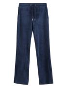Lindex Trousers Velour Marinblå