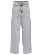 ONLY Onlgianna Mw Str Jeans Lg Bleach Dot Grå
