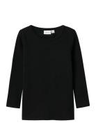 Name It Nmnwax Wool Rib Ls Top Noos Svart