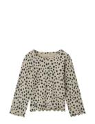 Liewood Nieve Printed Longsleeve Rib T-Shirt Beige