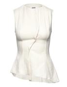 Weekday Sleeveless Asymmetric Peplum Top Vit
