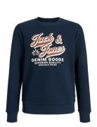 Jack & J S Jjelogo Sweat Crew 2 Col 25/26 Noos Mni Marinblå