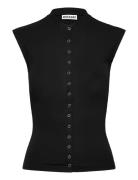 Weekday Sleeveless Button-Up Top Svart