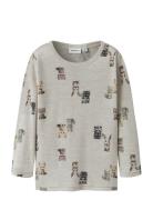 Name It Nmmwang Wool Rib Ls Top Aop Kräm