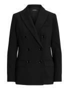 Lauren Ralph Lauren Double-Breasted Wool Crepe Blazer Svart