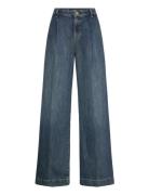 Lauren Ralph Lauren High-Rise Pleated Wide-Leg Jean Blå
