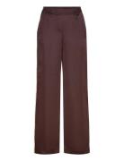 Mango Satin Trousers With Contrasting Stripe Brun