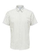 Selected Slhregnew-Linen Shirt Ss Classic Kräm