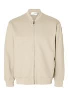 Selected Slhmack Sweat Bomber Ls Noos Beige