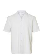 Selected Slhrelaxnew-Linen Shirt Ss Resort Vit