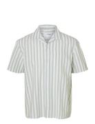 Selected Slhrelaxnew-Linen Shirt Ss Resort Grön