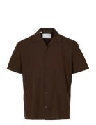 Selected Slhrelaxsun Shirt Ss Resort Brun