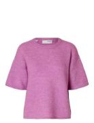 Selected Slfmaline-Liliana 2/4 Knit O-Neck Noos Rosa