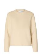 Selected Slfliva Ls Knit O-Neck Noos Beige