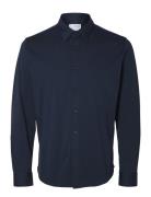Selected Slhslim-Jersey Shirt Ls Noos Marinblå