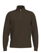 Selected Slhemanuel Soft Zip High Neck Sweat Noos Brun
