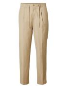 Selected Slh190-Reg Tapered Leroy Pleat Pant Noos Beige