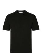 Selected Slhberg Linen Ss Knit Tee Noos Svart