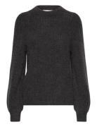Selected Slflulu Ls Structure Knit O-Neck Brun