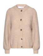 Selected Slflulu Ls Structure Knit Cardigan Kräm