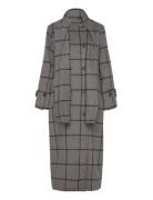 Selected Slfhelle Long Wool Scarf Coat Grå
