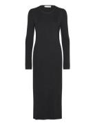 Selected Slfcaro Ls Rib Knit Long Dress Svart