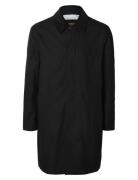 Selected Slhwalter Waxed Cotton Coat Svart