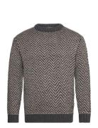 Selected Slhharry Ls Knit Relaxed Crew Neck Grå