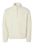 Selected Slhstorm Fleece High Neck Sweat Kräm