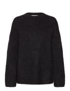 Selected Slfgabella Ls Knit O-Neck Camp Svart