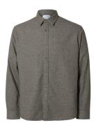 Selected Slhreg-Owen Flannel Mix Shirt Ls Grå