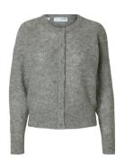 Selected Slffiluca Ls Knit Cardigan Grå