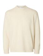 Selected Slhreuben Ls Knit Relaxed Crew Neck Kräm