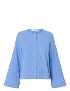 Selected Slfcoria Ls Shirt B Blå
